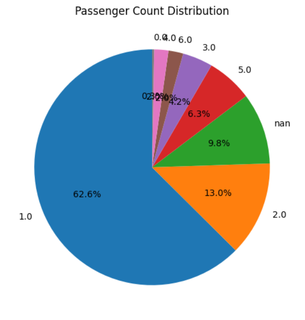 Passenger count pie chart